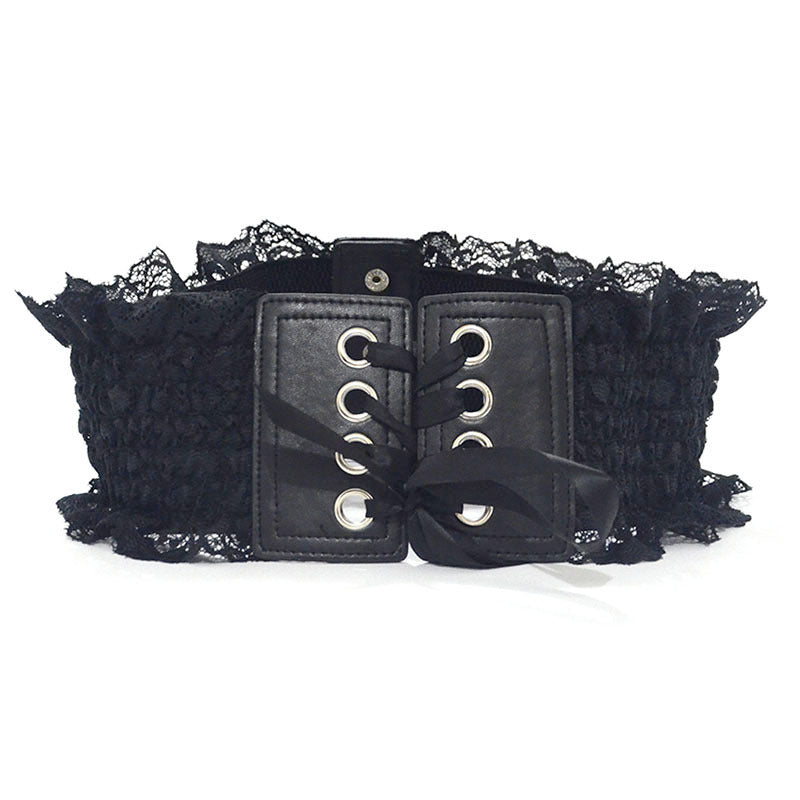 Vintage Wide Lace Corset Belt for Women