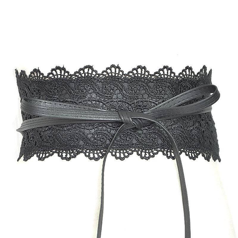 Vintage Wide Lace Corset Belt for Women